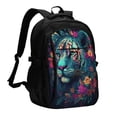 thumbnail image 1 of Disketp Colorful Flower Tiger Mochila de Viaje Estampada para Laptop con Puerto de Carga USB, Mochila Impermeable para Computadora – Regalo para Hombres y Mujeres, 1 of 7