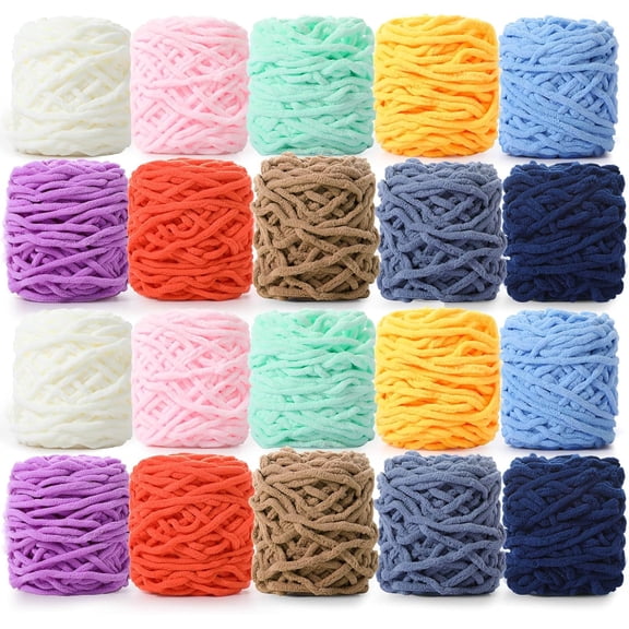 Brainybites Giant Chunky Yarn for Crocheting Skein Bulky Thick Fluffy Yarn for Knitting, Super Bulky Chunky Yarn for Hand Knitting Blanket, Soft Plush Yarn