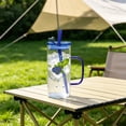 thumbnail image 4 of Fareti 400ml Glass Cups with Lids and Straws,Glass Tumbler with Handle, Reusable Coffee Cups for Smoothies, Tea, Juice, Boba Cup for Cold and Hot Drinks, Travel Cup, 4 of 5