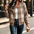 thumbnail image 2 of Xijirk Women Plaid Bomber Jacket Zip Up Long Sleeve Ribbed Trim Outerwear for Spring Fall Casual Daily Street Wear, 2 of 6