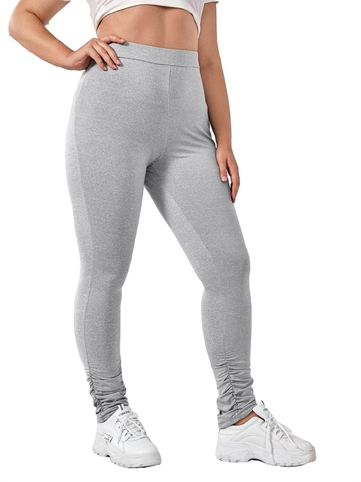 Women's Plus Size Stacked Leggings Casual Yoga Sport Pants Slim Hem Pants  Workout Active Sweatpants 2XL(16) 