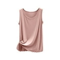 thumbnail image 2 of Women Tank Tops Summmer Sleeveless Tops Shirt Women's New Style Solid Stitching Pinch Pleat Casual Loose Sleeveless Round Neck Tank Top Beach Vacation Clothes for Women M-2XL, 2 of 7