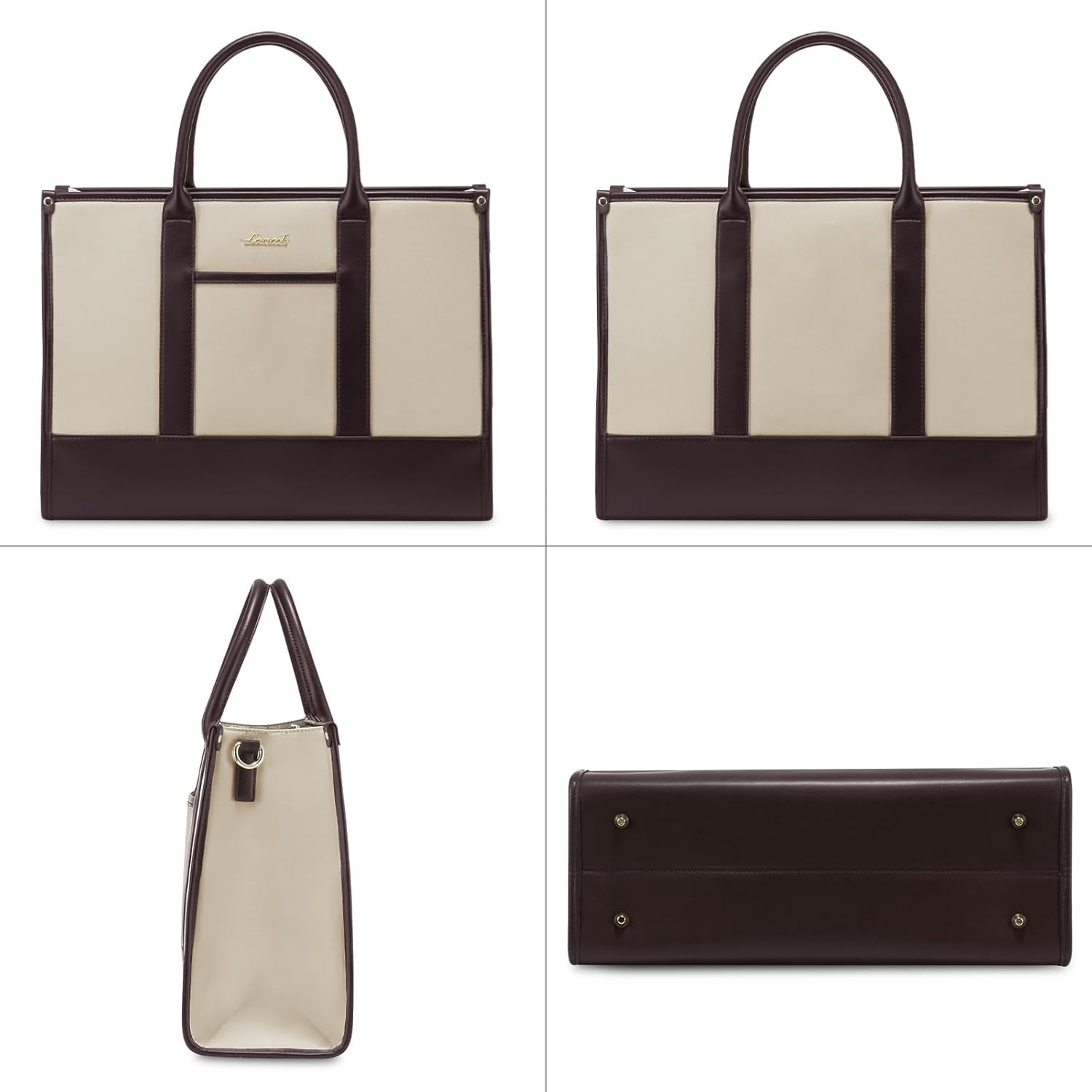 Lovevook Laptop Tote Bag for Women, Lightweight Pu Leather Work Tote Bag with Clutch Purse, Large Computer Bag Briefcase Fit for 15.6" Laptop