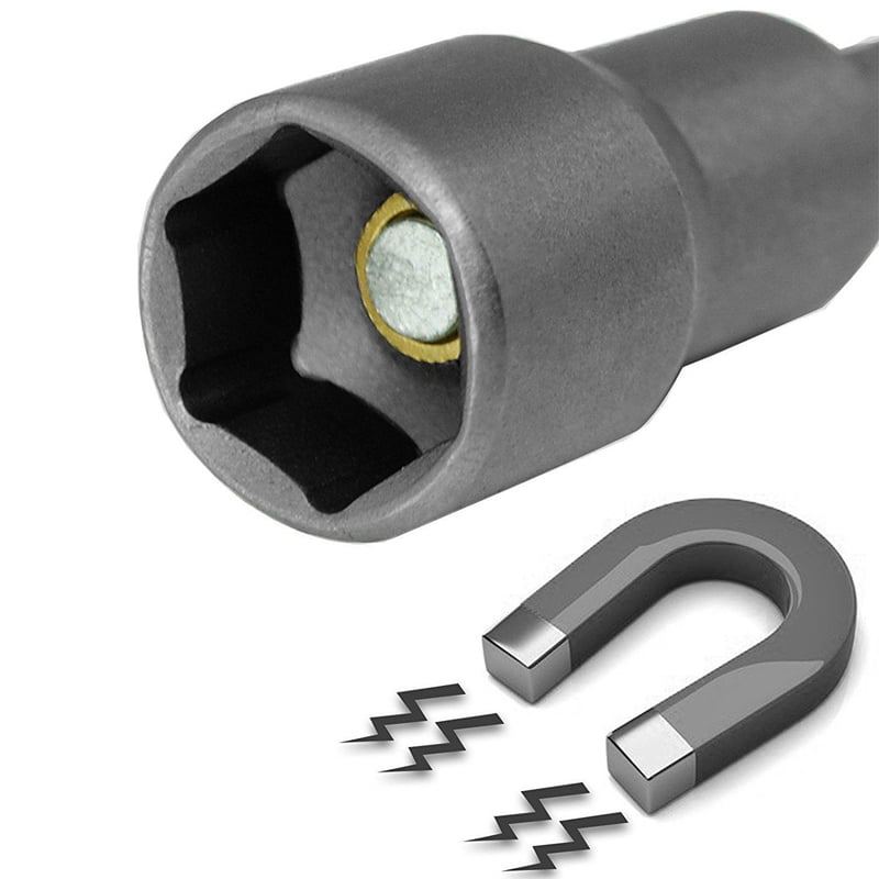 24pcs 1/4 Inch Hex Magnetic Nut Driver Socket Set Metric Impact Drill Bits 6 to 13mm Adapter