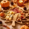 thumbnail image 6 of 1PC Thanksgiving Maple Leaves Shape Bamboo Serving Tray, Autumn Charcuterie Boards Party Food Dish Irregular Serving Platter for Cookie, Snack, Dessert, Decorative Trays for Home, 6 of 7