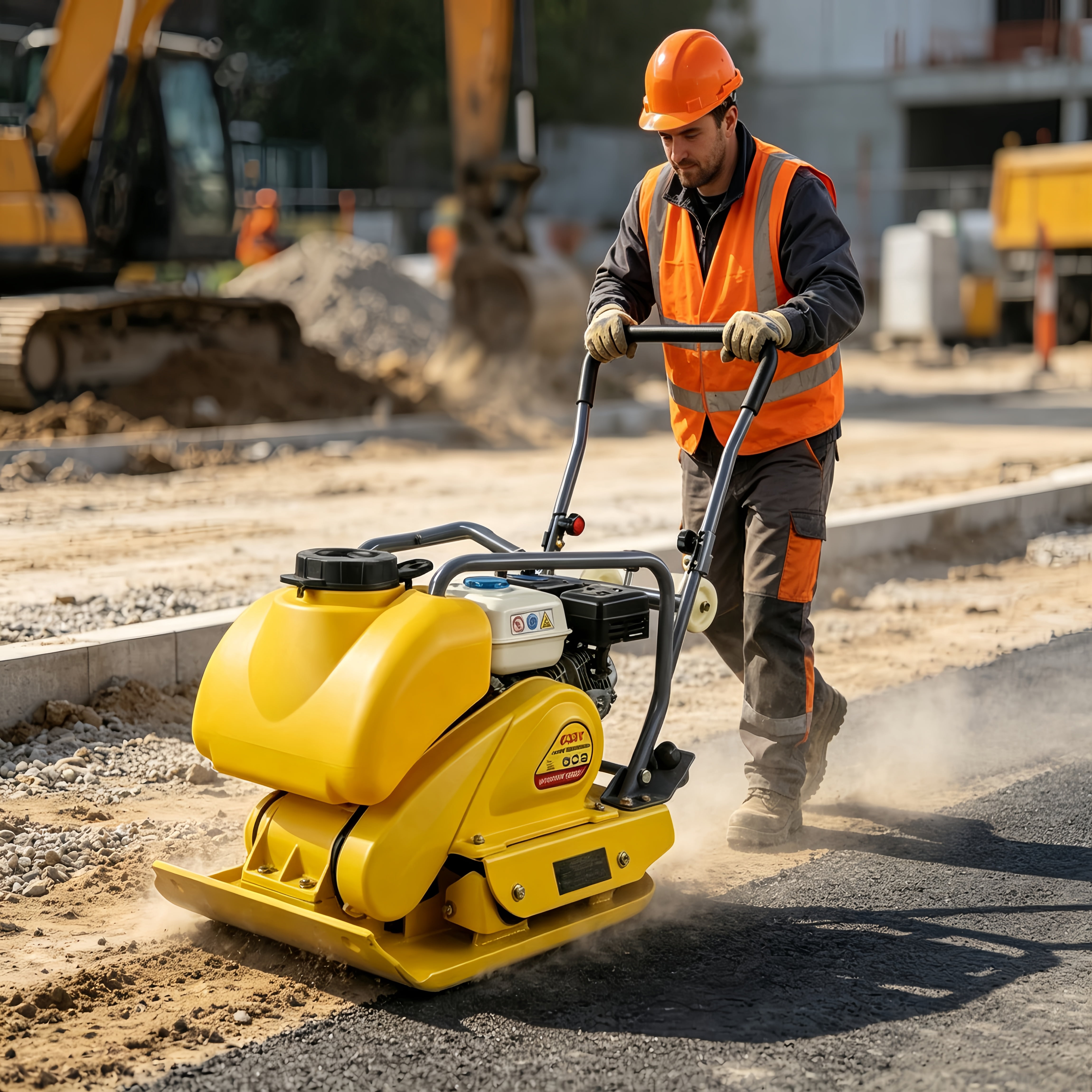 KFFKFF flat plate compactor 2.8 HP hand push compactor 78.5cc EPA