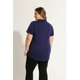 thumbnail image 7 of CASSIE LIZ Plus Size Shirts 3X Womens Summer Navy Blue Polo Shirts V Neck Ladies Shirts with Collar Fashion Business Short Sleeve Collared Shirts Casual Loose Fit Spring Tops 3XL 22W 24W, 7 of 7