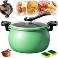 thumbnail image 1 of Multifunctional Large Capacity Non-Stick Pressure Cooker, 8 Qt Micro Pressure Cooker With Visible Transparent Glass Cover,Anti-Scalding Handle, Fast Cooking Pot For All Stovetops (A), 1 of 7