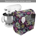 thumbnail image 2 of Floral Stand Mixer Cover, Graphic Plant Silhouettes Along Polka Dots and Irregular Shapes, Kitchen Appliance Organizer Bag Cover with Pockets, 5 Quarts, Dark Purple and Multicolor, by Ambesonne, 2 of 4