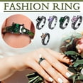 thumbnail image 2 of Easter Rings for Women Gorgeous Black Copper Alloy Ring Inlaid With Zircons In Various Colors Easter Decor, 2 of 2