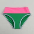 thumbnail image 5 of LIIPEE Girls Swimsuit Sets Casual Summer Splicing Color Sleeveless Crew Neck Tankini Tops Swim Shorts Two Piece Set Kids Children Cute Beach Pool Party Backless Swimsuits,Green,7-8 Years, 5 of 8