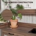 thumbnail image 5 of Outsunny Garden Potting Bench Table with Sink, Lockable Storage Cabinet and Open Shelf, Outdoor Planting Workstation with Steel Tabletop, Dark Brown, 5 of 9