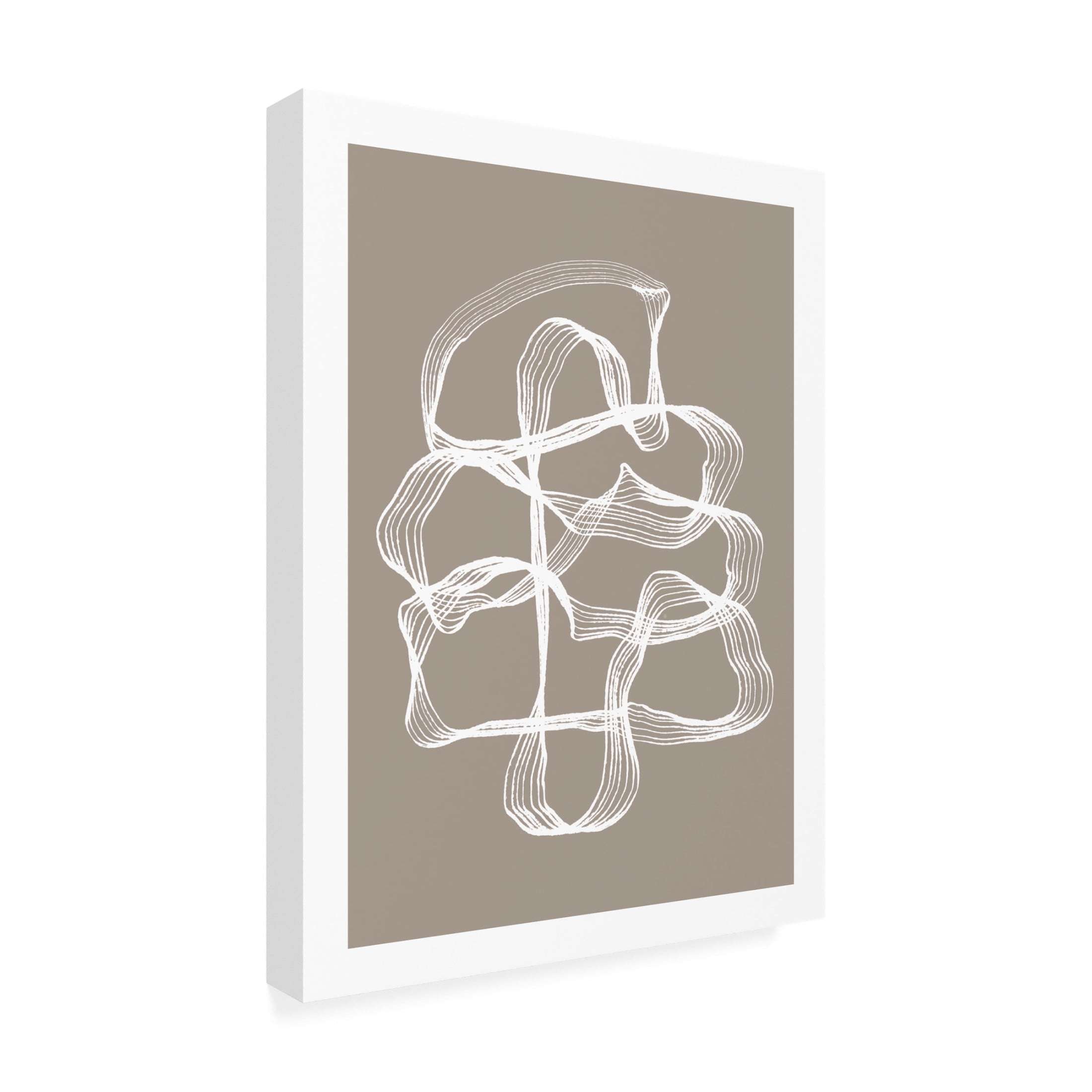 Canvas Wall Art - Treechild 'Ink White and Beige' Wall Art for Living Room, Bedroom, or Office D?cor by Trademark Fine Art - 18 x 24 Inches