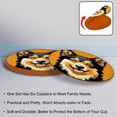 thumbnail image 4 of Pixel Dog Round Coasters 6PCS Set in Microfiber Leather, 11x11 cm/4.3x4.3 in, & Stylish Drink Mats for Table, 4 of 6