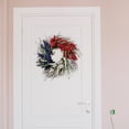 thumbnail image 4 of Guirnalda de flores Sunnimix 18' bandera americana corona azul Memorial Day interior exterior, 4 of 8