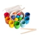 thumbnail image 1 of Bolas de arcoíris en vasos, juguete de clasificación de colores de bolas de arcoíris, juego de emparejamiento sensorial con bolsa de almacenamiento,, 1 of 9