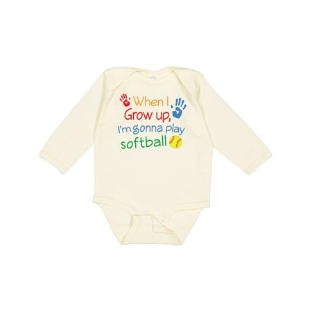 

Inktastic Future Softball Player Gift Baby Girl Long Sleeve Bodysuit