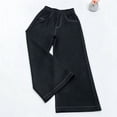 thumbnail image 3 of fatyb Girls Wide Leg Pants High Elastic Waistband Casual Trousers with Pockets Kids Girls Fashion Long Pants, 3 of 6