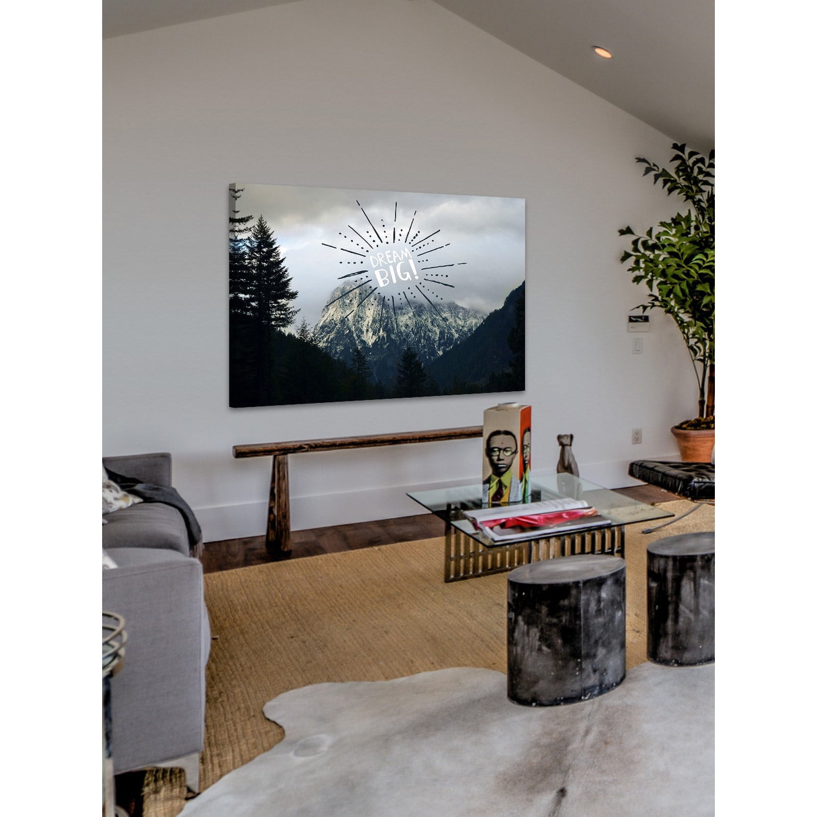Marmont Hill "Dream Big Text" by Robert Dickinson Painting Print on Canvas