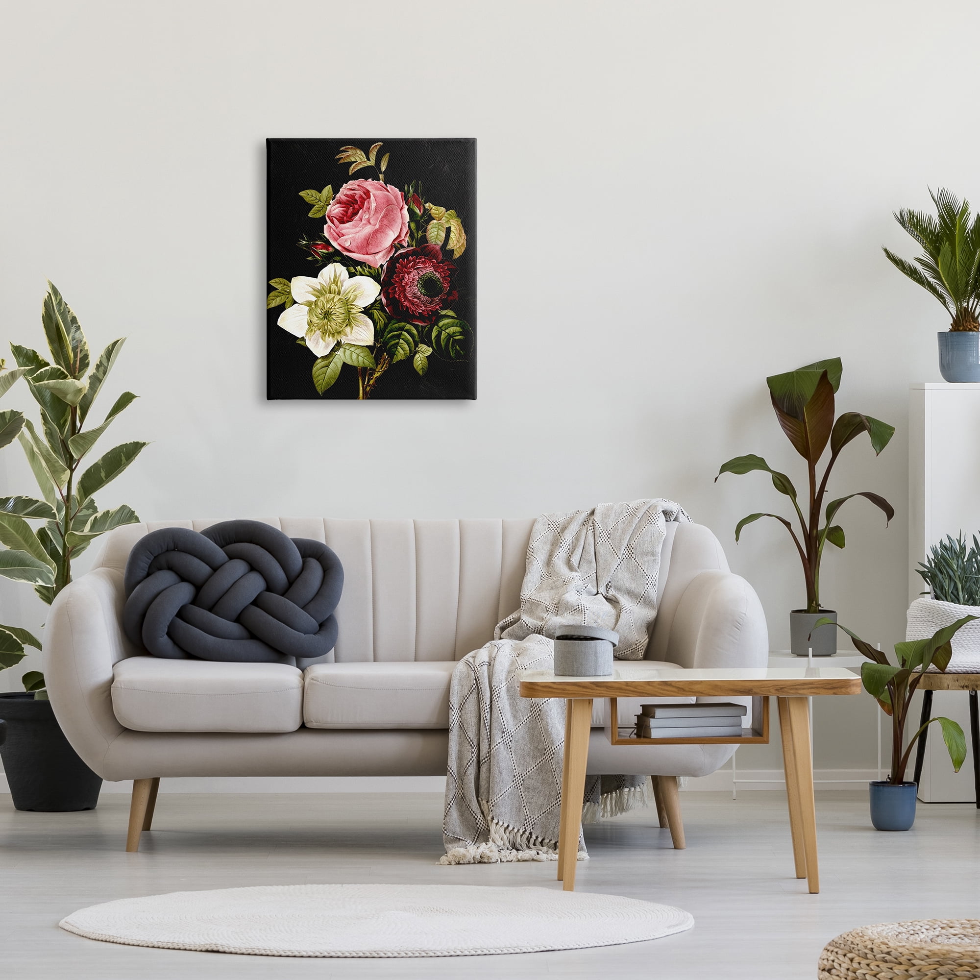 Stupell Industries Pink & Red Florals Botanical & Floral Painting Gallery Wrapped Canvas Print Wall Art, 24 x 30