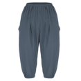 thumbnail image 4 of Womens Summer Shorts Casual Solid Color Elastic Waist Straight Short Pants Ladies Trendy Beach Shorts, 4 of 8