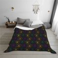 thumbnail image 7 of Vsdgher Mardi Gras Carnival Pattern Fleece Throw Blanket, Horizontal Fleece Bedding Home Decor for Couch & Bed All Season Use -40"x30", 7 of 7