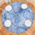 thumbnail image 2 of 44in Round Tablecloth with Elastic Edge, Waterproof Fitted Table Cover for 36-44" Tables, Floral Theme Polyester Reusable Table Cloths Wipe Clean for Picnic, Dining, Outdoor Use and Party Decor, 2 of 7