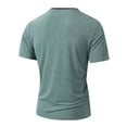thumbnail image 5 of ZXLBBD Mens T-Shirts Henley V Neck Short Sleeve Workout Shirts Solid Color Slim Fit Lightweight Athletic T-Shirts for Man Outdoor,Gray,XL, 5 of 7
