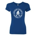 thumbnail image 2 of Official Bigfoot Search Team Funny Sasquatch Pop Culture Womens Slim Fit Junior Tee, Royal, Small, 2 of 3