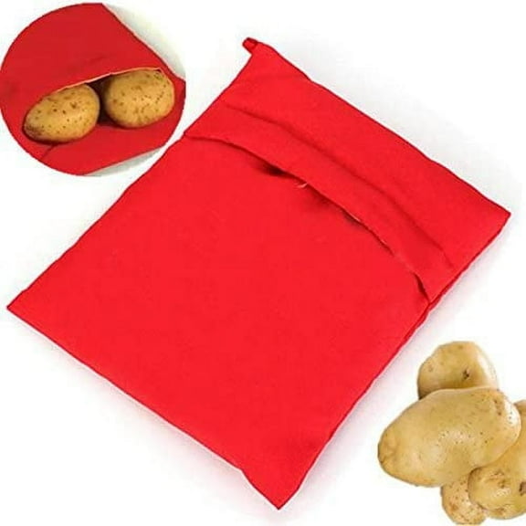Microwave Potato Bag, 2 Pack Reusable Express Microwave Potato Cooker Bag, Baked Potato Cooker Perfect Potatoes- Red Baked Pouch