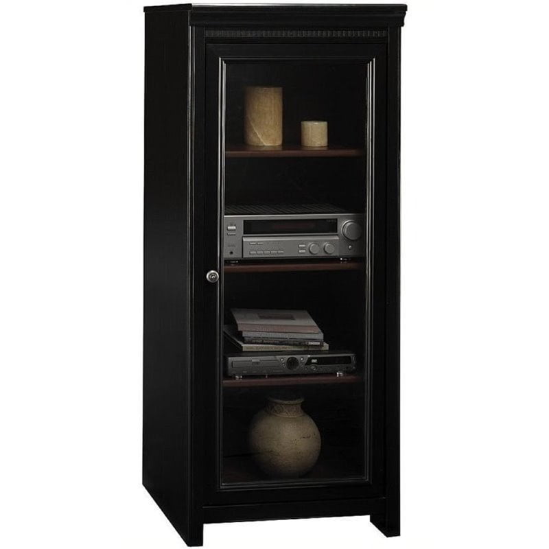 Bowery Hill Audio Cabinet Bookcase in Madison Cherry 