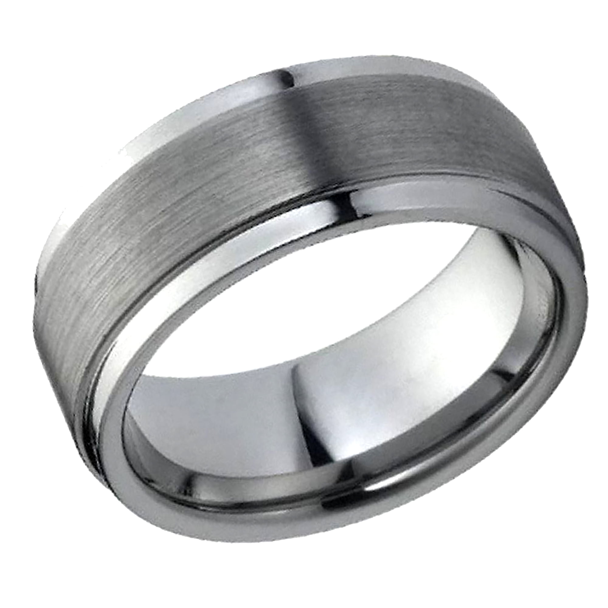 Details about   Free Engraving GunMetal Tungsten Carbide Brushed Step Edge Wedding Band Ring 