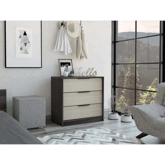 Xukmct 3 Drawers Dresser Cabinet for Home, Living Room, Black