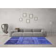 thumbnail image 3 of Ahgly Company Indoor Square Abstract Blue Modern Area Rugs, 5' Square, 3 of 4