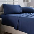 thumbnail image 6 of Vianney - Navy Blue Queen Size Sheet Set - 4 Pieces - Viasoft Microfiber Texture - Ultra Soft, Durable, and Wrinkle-Resistant Bedding for All-Season Comfort, 6 of 8