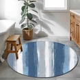 thumbnail image 3 of Round Rugs 4Ft, Blue Grey Round Area Rug Washable Indoor Throw Carpet, Modern Watercolor Abstract Art Soft Non Slip Circle Rug for Kitchen Nursery Room Home Decor Aesthetic, 3 of 8