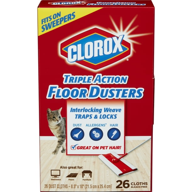 Clorox Triple Action Floor Dusters, 26 Wipes