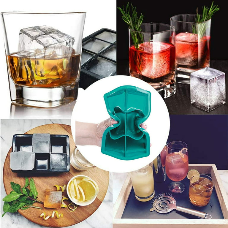 Cocktail Cubes - Extra Large Silicone Ice Cube Tray - 2.5 Inches