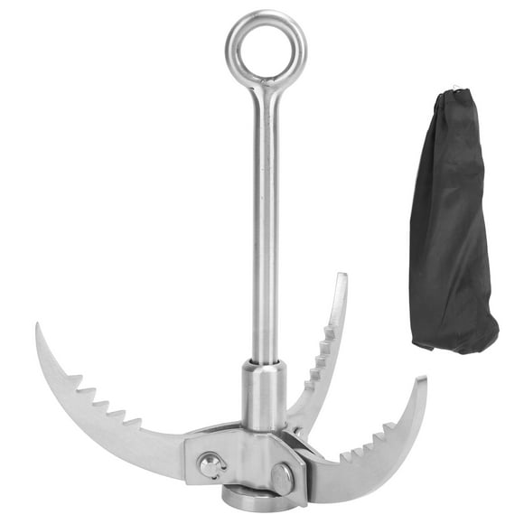Stainless Steel Grapple Claw, Grappling Hook Rotatable Safe Easy To Use Wear Resistance Foldable For Mountain Climbing For Boat