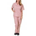 thumbnail image 1 of Women's Medical Uniform Set Pink V Neck Summer Soft Thin Quick Dry Medical Scrubs Top Pants for Women Nurse's Workwear XL, 1 of 12