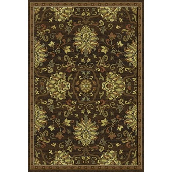 Moretti Wetlands Area Rug 042G1 Brown European Scrolls 6' 7" x 9' 6" Rectangle