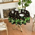 thumbnail image 3 of St. Patricks Day Tablecloth 60×60 Inch Round, Clover Shamrock Hat Black Washable Table Cover for Party Picnic Dinner Decor, 3 of 6