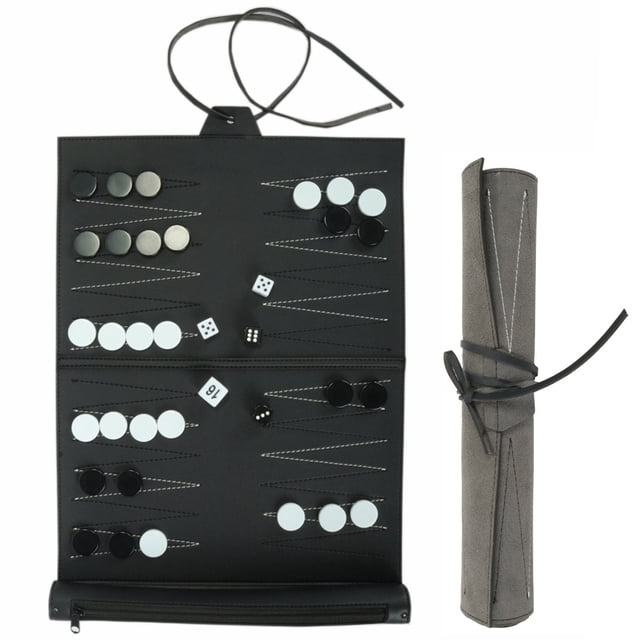 Portable Backgammon With Pu Leather Chess Board Foldable Backgammon Board Portable Backgammon With PU Leather Chess Board Foldable Backgammon Board Travel Gifts