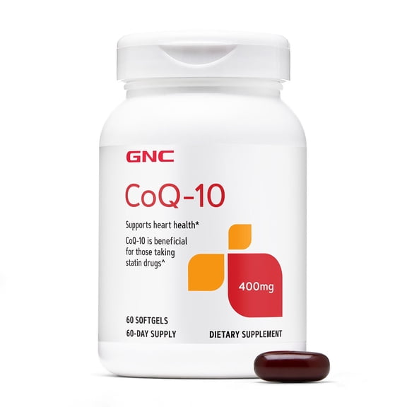 GNC CoQ-10 400mg Supplement, Strong Antioxidant, Promotes Healthy Heart, Boosts Immunity, Anti-Ageing, Aids in Cellular Energy Production, 60 Softgels