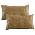 thumbnail image 3 of Home Soft Things Textured Velvet Pillow Covers (Set of 2), - Tobacco Brown - 14" x 26", 3 of 6