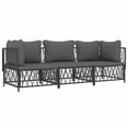 thumbnail image 3 of vidaXL 3 Piece Patio Lounge Set with Cushions Anthracite Steel, 3 of 7