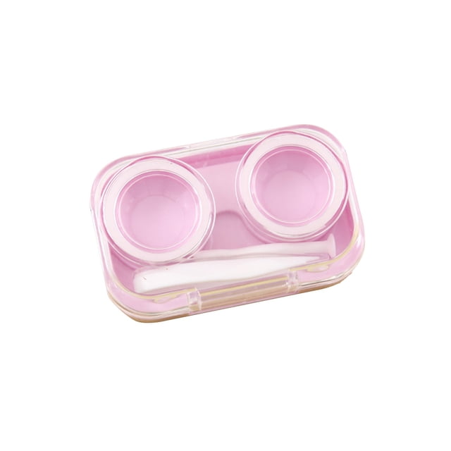 Dark Purple Plastic Contacts Lens Case Portable Travel Storage Box Compact Holder Daily Travel Use