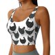 thumbnail image 2 of Fotbe Retro Rooster Sujetador Deportivo Largo sin Aros para Mujer con Almohadillas y Soporte Medio, Transpirable y Absorbente, Camiseta Tipo Chaleco o Tank Top-Medium, 2 of 8