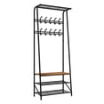 thumbnail image 1 of Bingirl Brown Coat Rack Shoe Bench with 5/10 Hooks: Hall Tree Entryway Bench with Storage for Multiple Rooms, 1 of 10