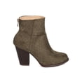 thumbnail image 2 of New Women M&L Durian-9 Faux Suede Almond Toe Perforated Pattern Chunky Heel Boot, 2 of 6